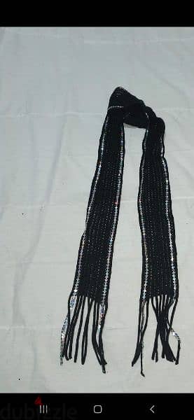 scarf wook black with silver sequin 4