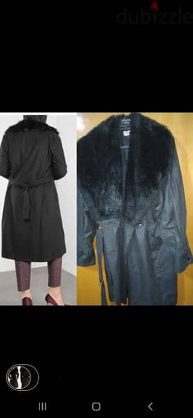 trenchcoat big fur collar m to xxxL