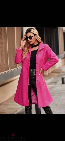 coat with collar hot pink s to xxL 1