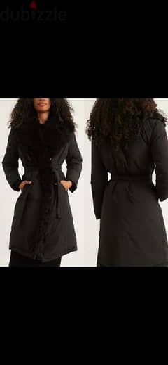 black trenchcoat with big fur s to xxxL