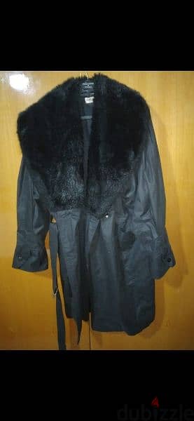 black trenchcoat with big fur s to xxxL 2