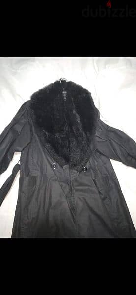 black trenchcoat with big fur s to xxxL 4