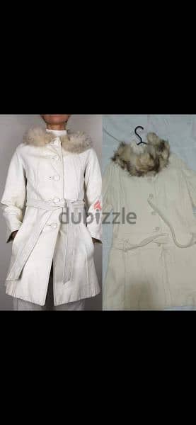 beige coat joukh fur removable s to xxL