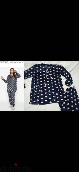 navy moher pyjama hearts print s to xxL 0