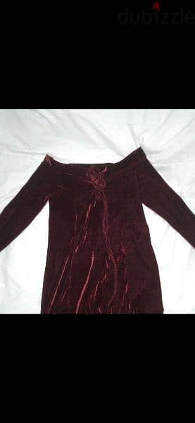 velvet offshoulders wine colour dress s to xxL 4