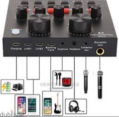v8 mixer and soundcard for studio and live recording , mobile and pc 0