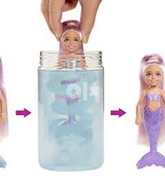 Barbie Chelsea Color Reveal Mermaid Doll with 6 Unboxing Surprises: