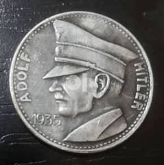 ميدالية تذكارية لأدولف هتلر مطلية فضة 0