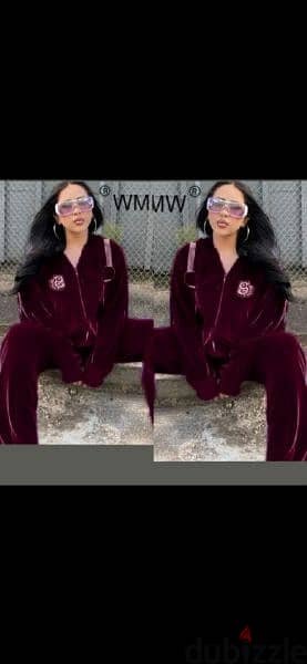 velvet burgundy jogging set s to xxL terke