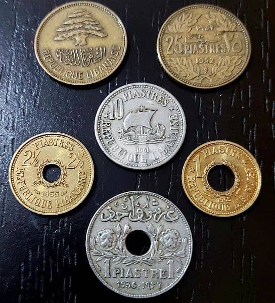 مجموعة قروش لبناني ٦ قطع 12$ 0