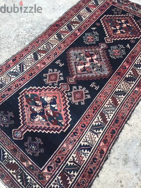سجاد عجمي. 210/120. Persian Carpet. Hand made. Antique 6