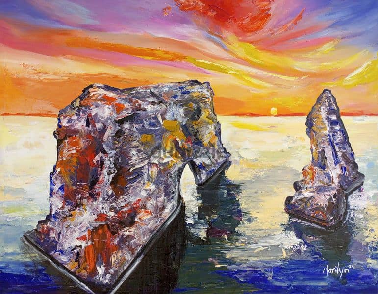 Raouche rocks painting 1