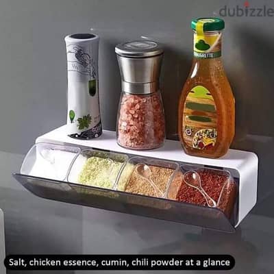 self adhesive 4 pockets spices stand