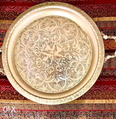 Oriental Vintage solid alloy silver tray
