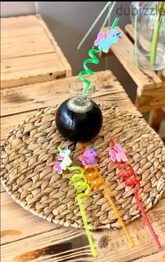 stunning kids colorful straws with 3D design