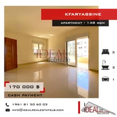 Apartment for sale in kfaryassine 148 sqm REF#CE22002 0