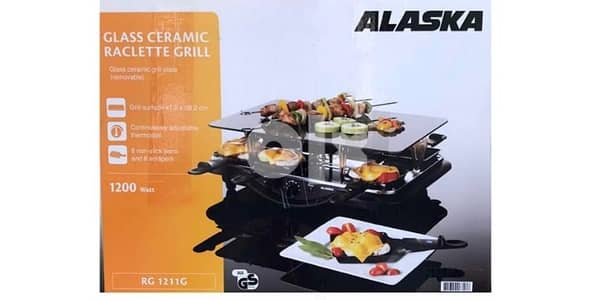 Alaska glass ceramic raclette grill مشوى سيراميك