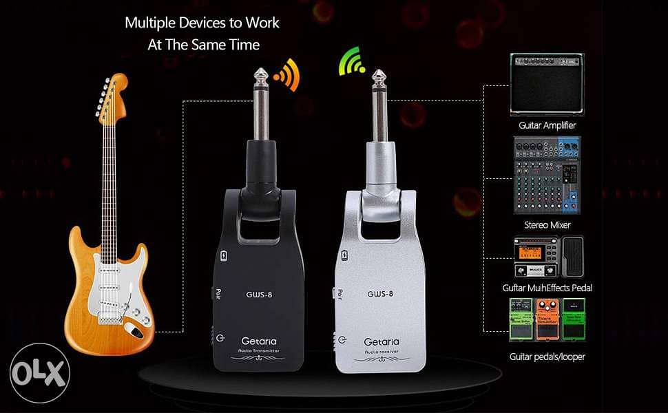 Getaria 2.4GHZ Wireless Guitar System Built-in Rechargeable 2