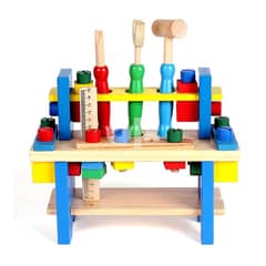 Wooden Play Workbench and Toolbox 3+