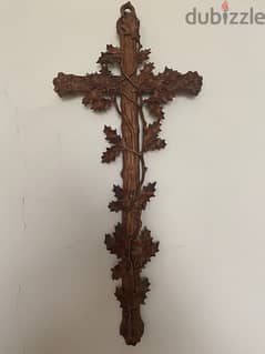 beautiful hand carved church cross 19th
