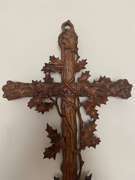 beautiful hand carved church cross 19th 4
