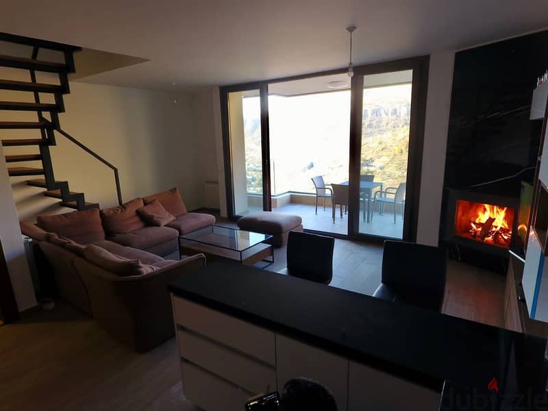 130 Sqm | Fully Furnished Chalet for Rent in Faraya | Open View 1