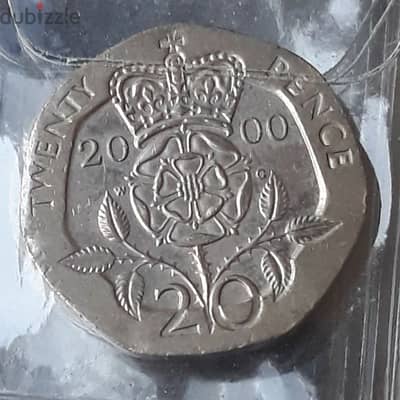 Uk 20 Pence (Year 2000) - Old Coin