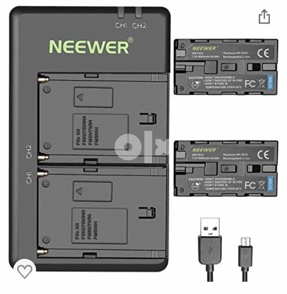 Neewer Charger + 2 batteries for Sony NP-F970 1