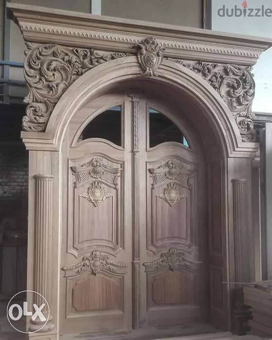 Wooden cnc enterance doors 1