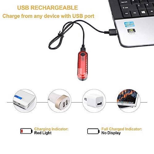 MOREZONE USB Rechargeable Waterproof Cycle Light 5