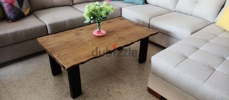 طاولة نصف خشب سويدي.  wooden center table 2
