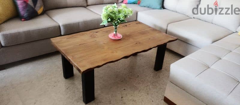 طاولة نصف خشب سويدي.  wooden center table 3
