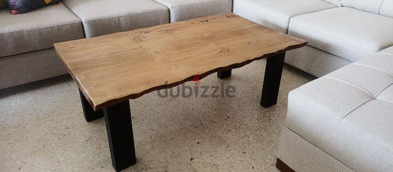 طاولة نصف خشب سويدي.  wooden center table 4