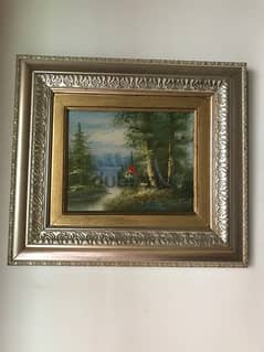 Painting Paysage with beautiful frame 0