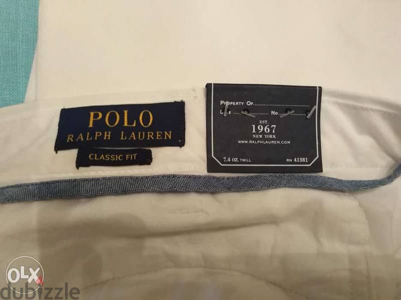 Polo Ralph Lauren pant Bedford chino white color size w 42 L36 4