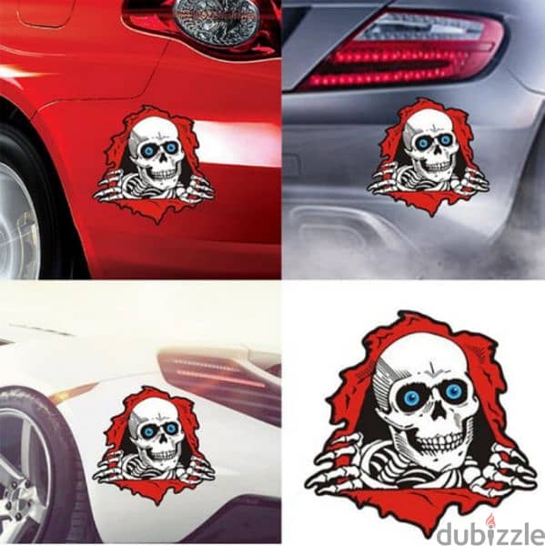 funny skeleton car sticker 1