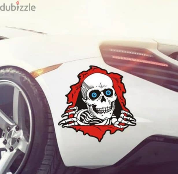 funny skeleton car sticker 4