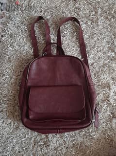 bordeaux leather backpack