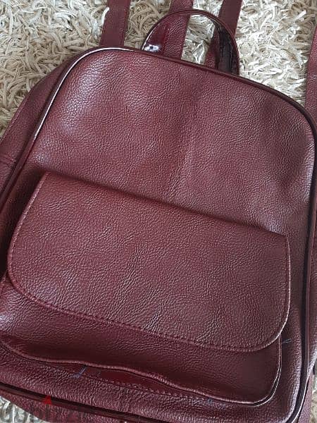 bordeaux leather backpack 1