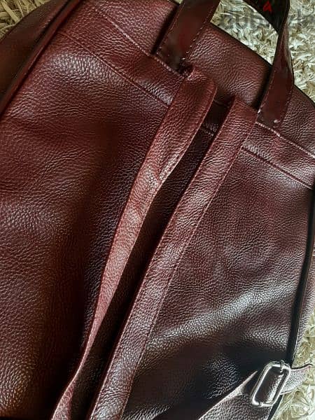 bordeaux leather backpack 3