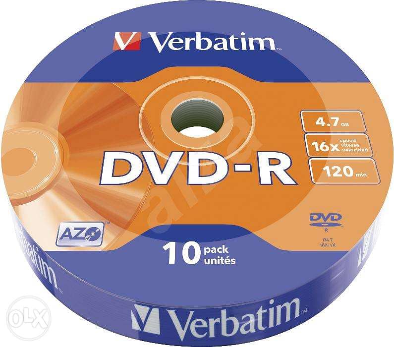 Verbatim DVD-R 4.7GB 16x 120min 10PCs أقراص ديفيدي فاضية عالية الجودة 0