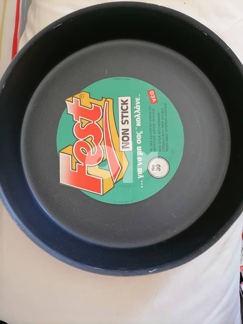 fest frying pan and round trays. Made in greece 1