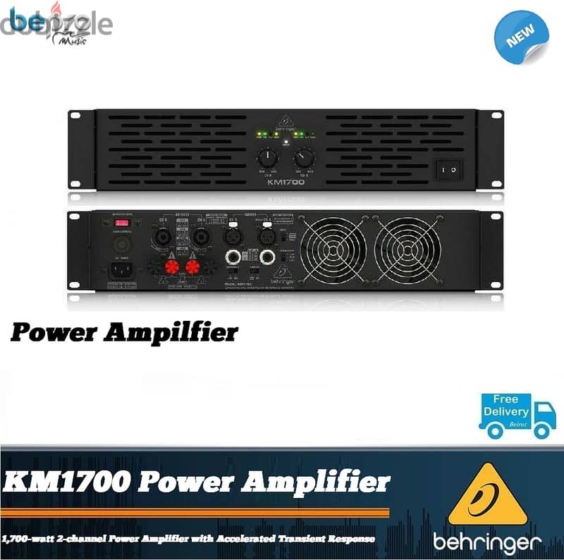 Behringer KM1700W 2-channel Power Amplifier, Power Speaker 0