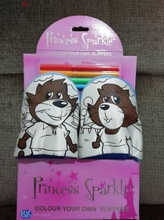 princess sparkle colour your own slippers Suitable for girls and boys 0