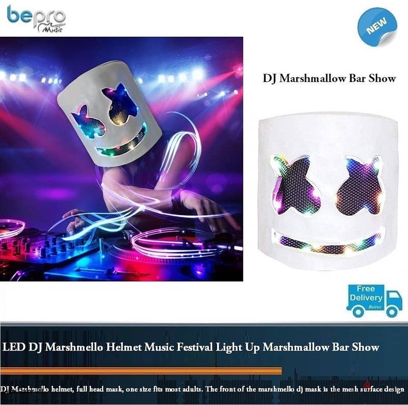 Marshmello DJ Helmet Music Festival Light 0