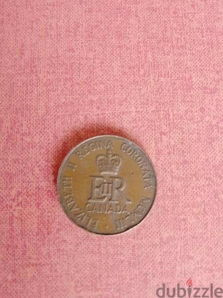 ميدالية برونزية قديمة للملكة اليزابيث تاريخ 1952 1