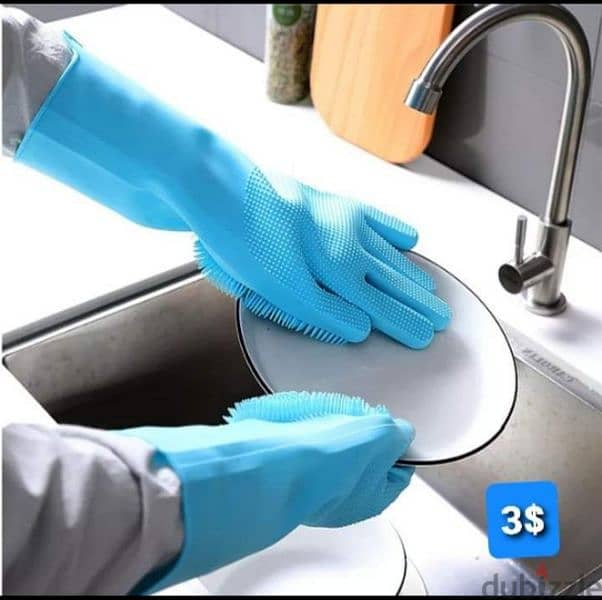 multipurpose thick silicone gloves 3$ 7