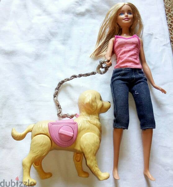 Barbie WALK &POTTY PUP Mattel Great doll flex legs +walker mechano Dog 0