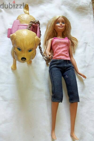 Barbie WALK &POTTY PUP Mattel Great doll flex legs +walker mechano Dog 3