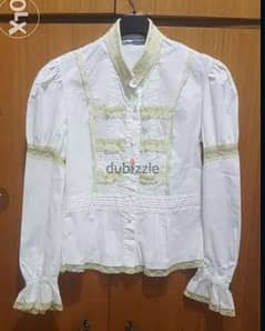 Cellophan cotton lace shirt top 38 قميص قطن مع دانتيل 0